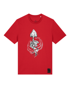 bio-unisex-medium fit-tshirt-frosch auf pilz-sttu169-erdbeere-front