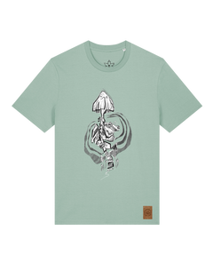 bio-unisex-medium fit-tshirt-frosch auf pilz-sttu169-eukalyptus-front