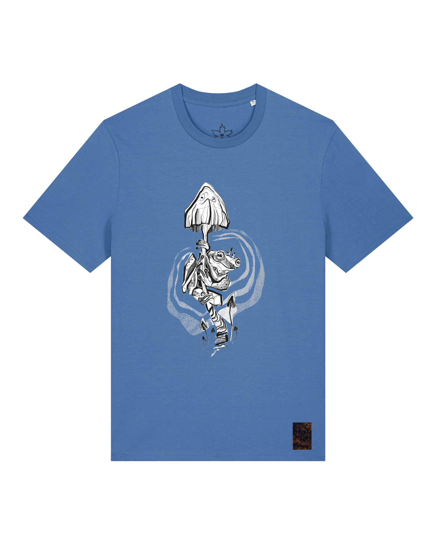 bio-unisex-medium fit-tshirt-frosch auf pilz-sttu169-hortensie-front