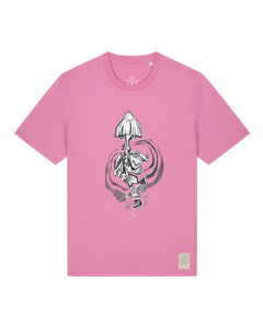 bio-unisex-medium fit-tshirt-frosch auf pilz-sttu169-kaugummi-front