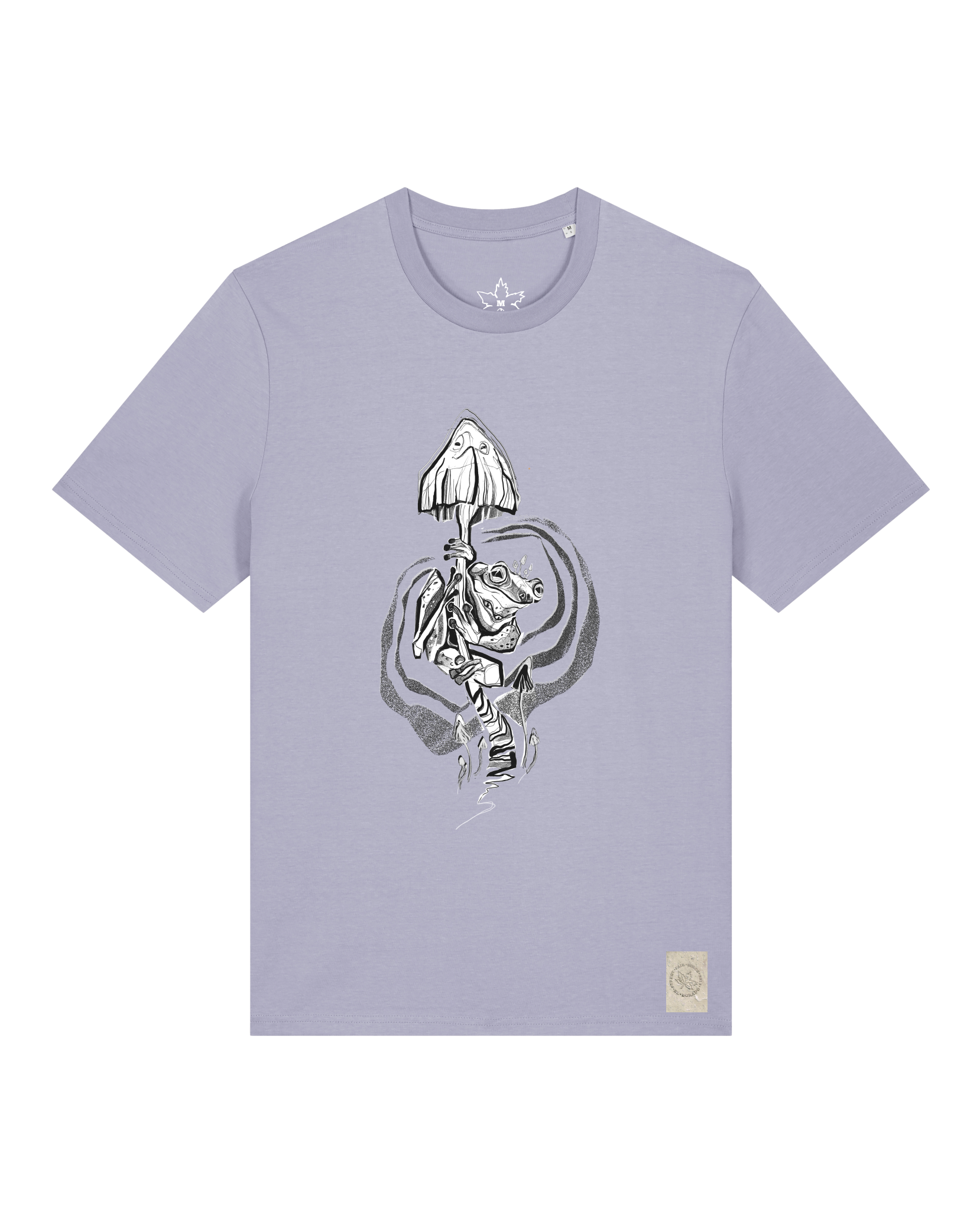 bio-unisex-medium fit-tshirt-frosch auf pilz-sttu169-lavender-front