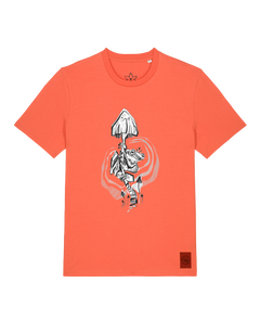 bio-unisex-medium fit-tshirt-frosch auf pilz-sttu169-mandarine-front