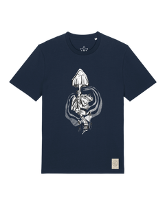 bio-unisex-medium fit-tshirt-frosch auf pilz-sttu169-marine-front
