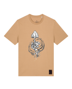 bio-unisex-medium fit-tshirt-frosch auf pilz-sttu169-meersand-front