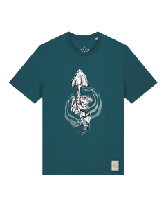 bio-unisex-medium fit-tshirt-frosch auf pilz-sttu169-nordmanntanne-front