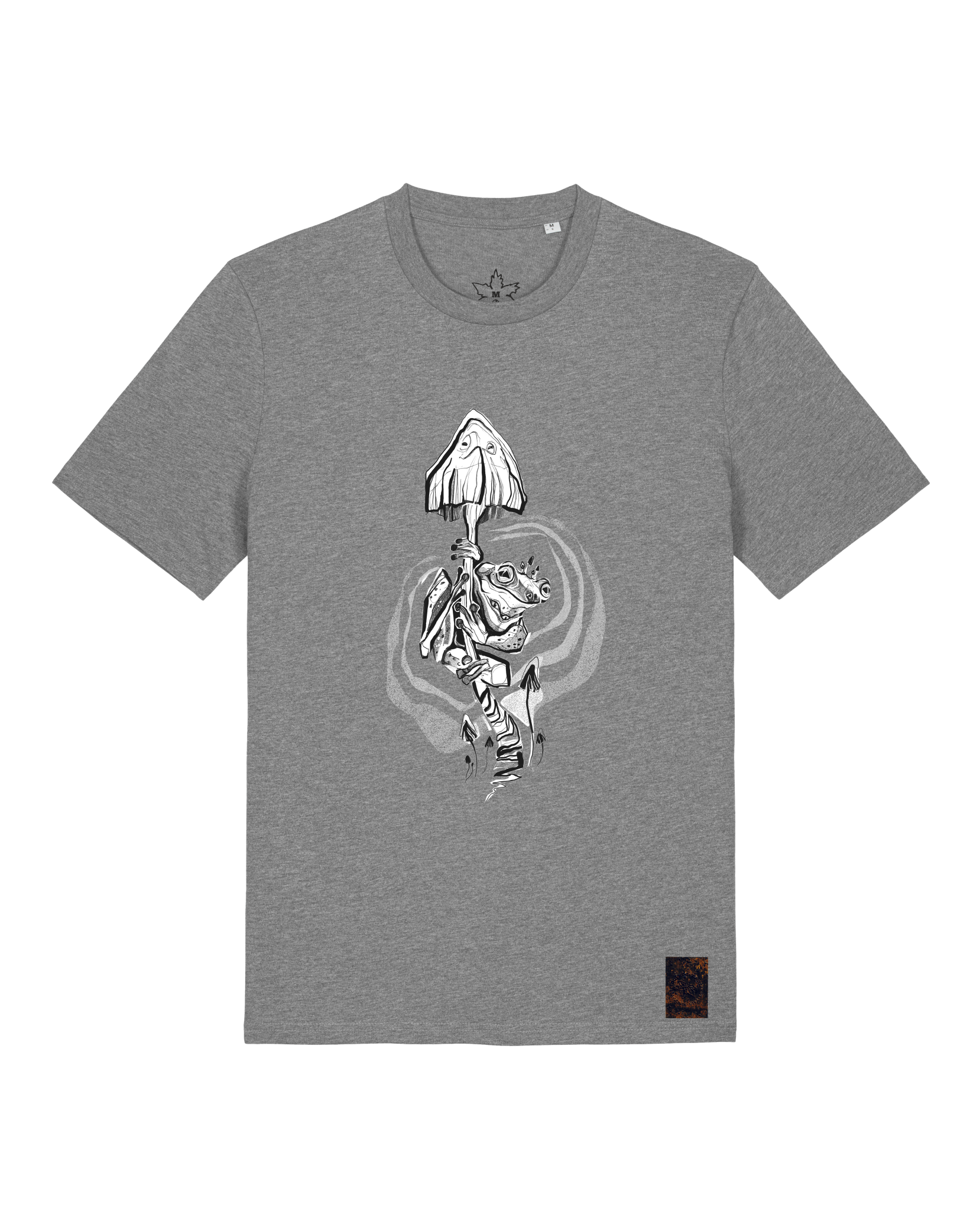 bio-unisex-medium fit-tshirt-frosch auf pilz-sttu169-opossum-front