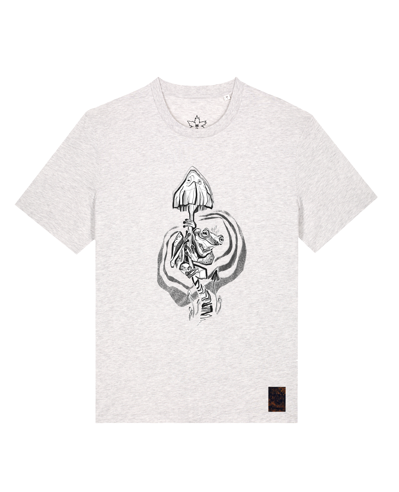 bio-unisex-medium fit-tshirt-frosch auf pilz-sttu169-rennmaus-front