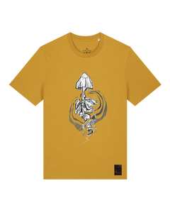 bio-unisex-medium fit-tshirt-frosch auf pilz-sttu169-senf-front