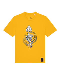 bio-unisex-medium fit-tshirt-frosch auf pilz-sttu169-sonnenblume-front