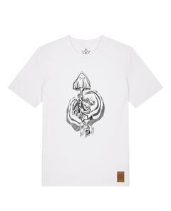bio-unisex-medium fit-tshirt-frosch auf pilz-sttu169-weiß-front
