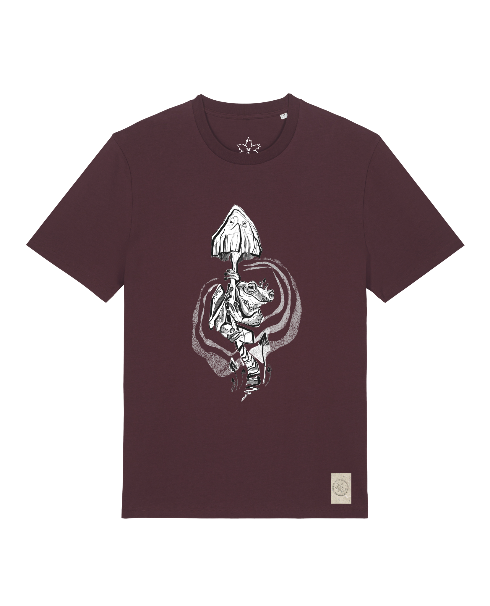 bio-unisex-medium fit-tshirt-frosch auf pilz-sttu169-zartbitter-front