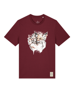 bio-unisex-medium fit-tshirt-fuchspaar-sttu169-burgunder rot-front