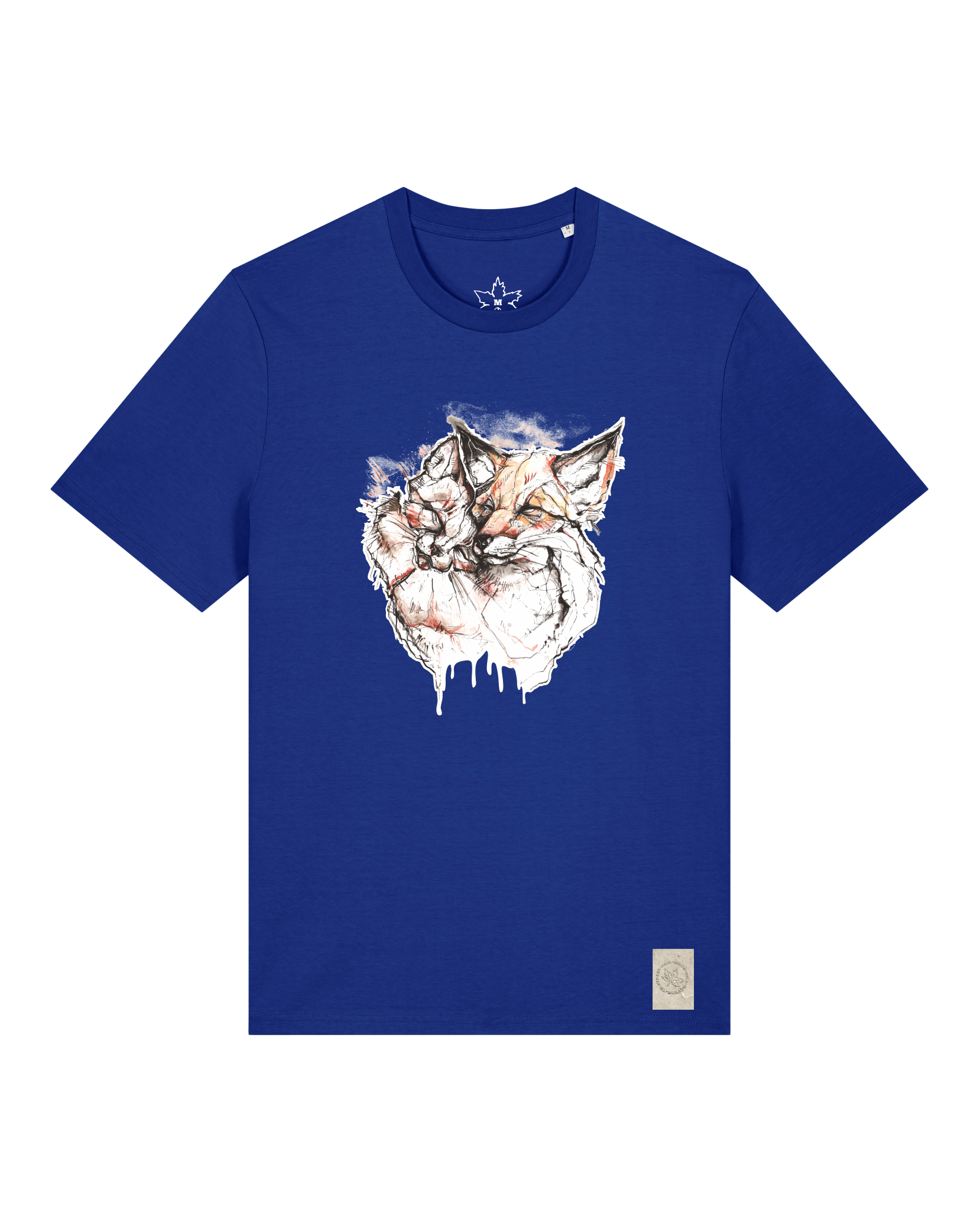 bio-unisex-medium fit-tshirt-fuchspaar-sttu169-kornblume-front