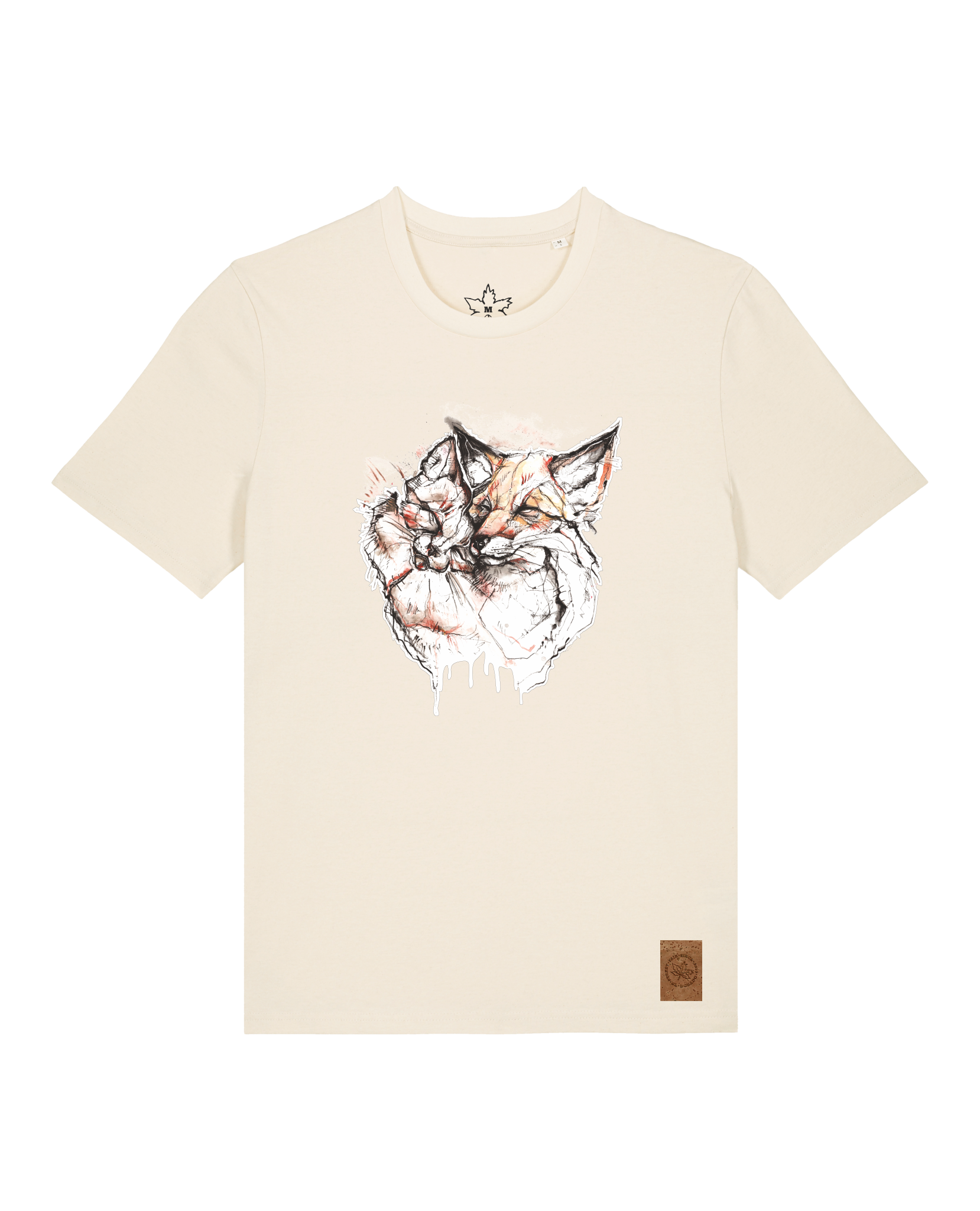 bio-unisex-medium fit-tshirt-fuchspaar-sttu169-natur-front