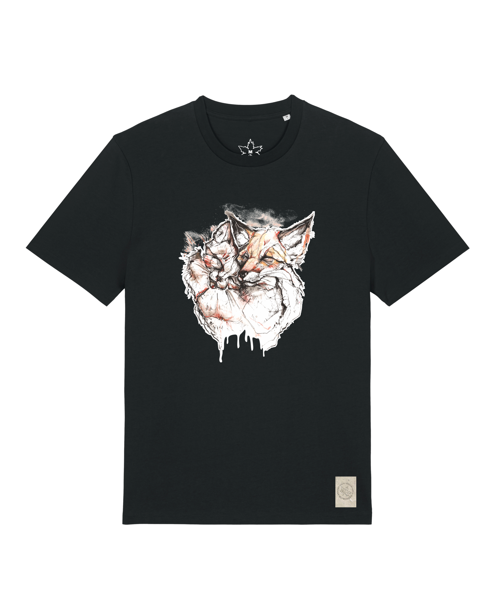 bio-unisex-medium fit-tshirt-fuchspaar-sttu169-schwarz-front