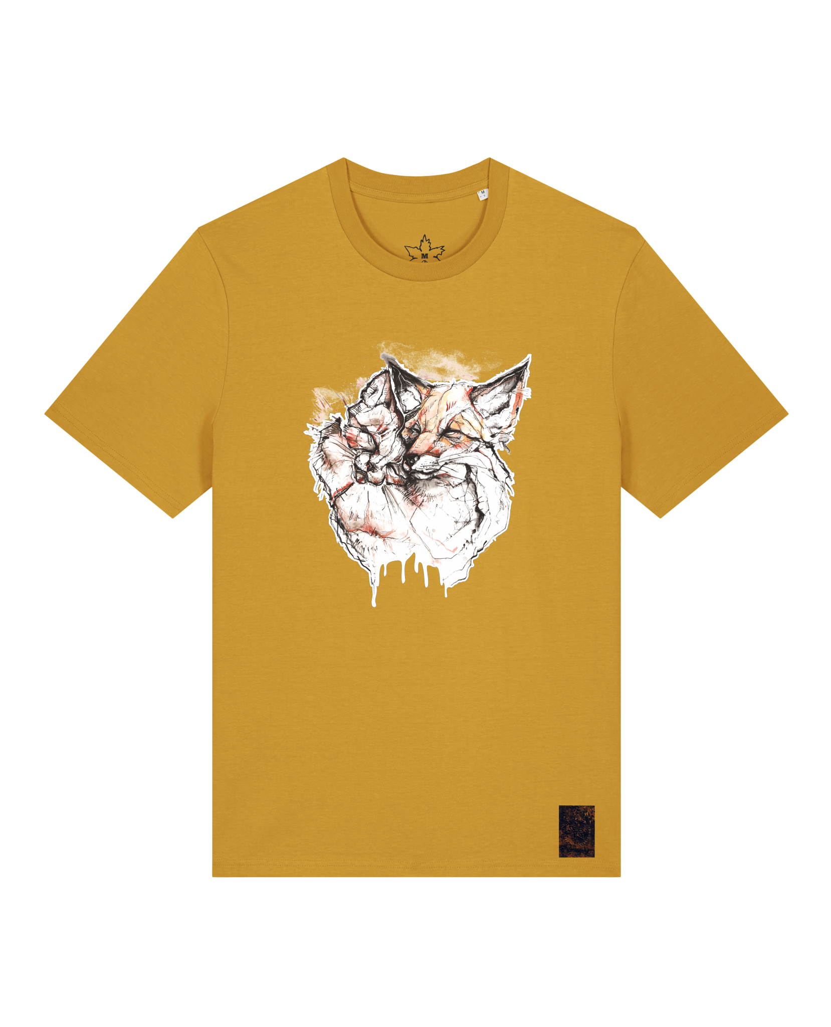 bio-unisex-medium fit-tshirt-fuchspaar-sttu169-senf-front