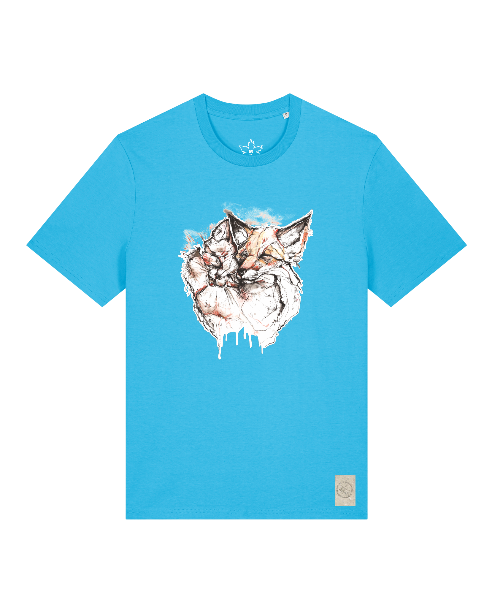 bio-unisex-medium fit-tshirt-fuchspaar-sttu169-wasserblau-front