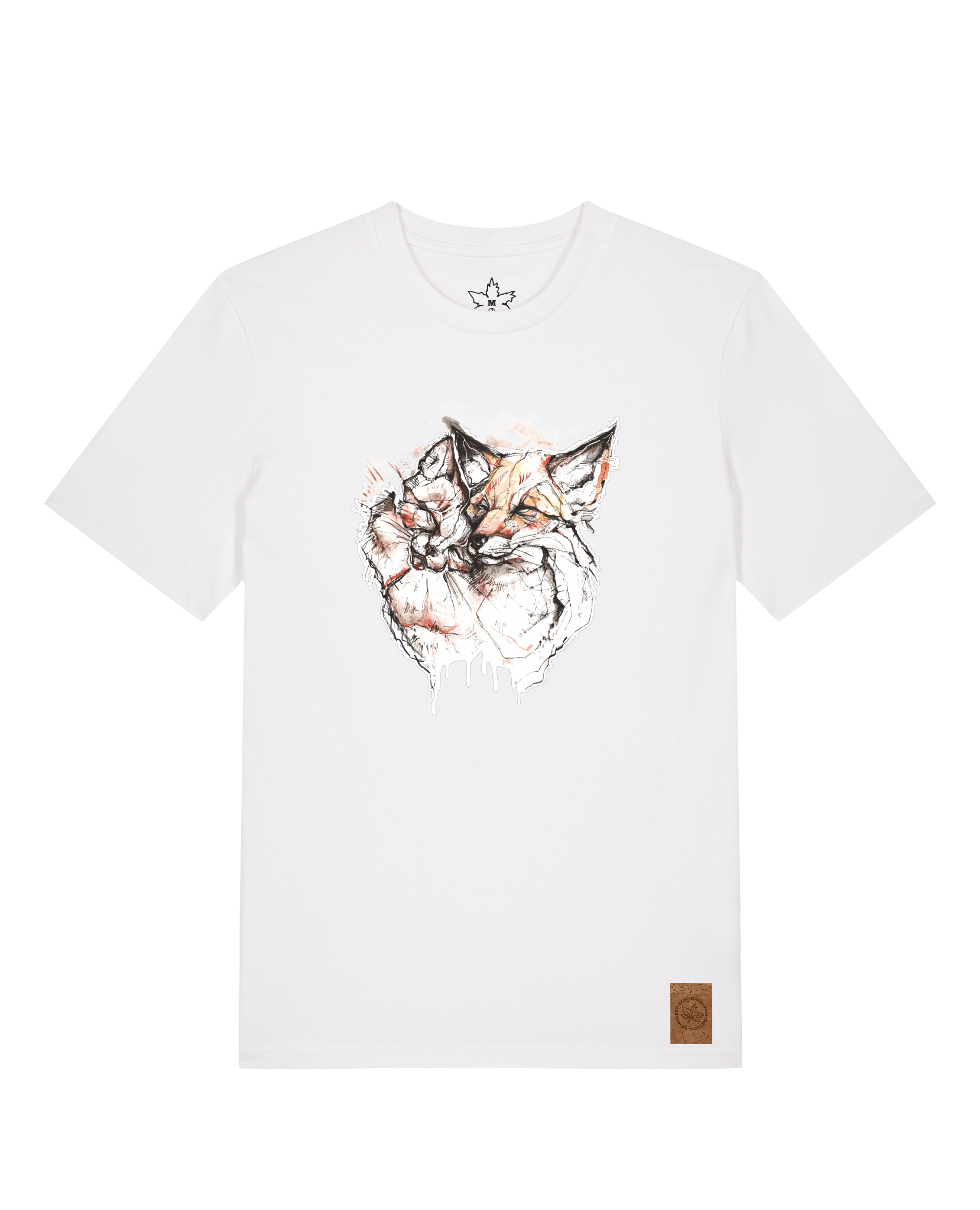 bio-unisex-medium fit-tshirt-fuchspaar-sttu169-weiß-front