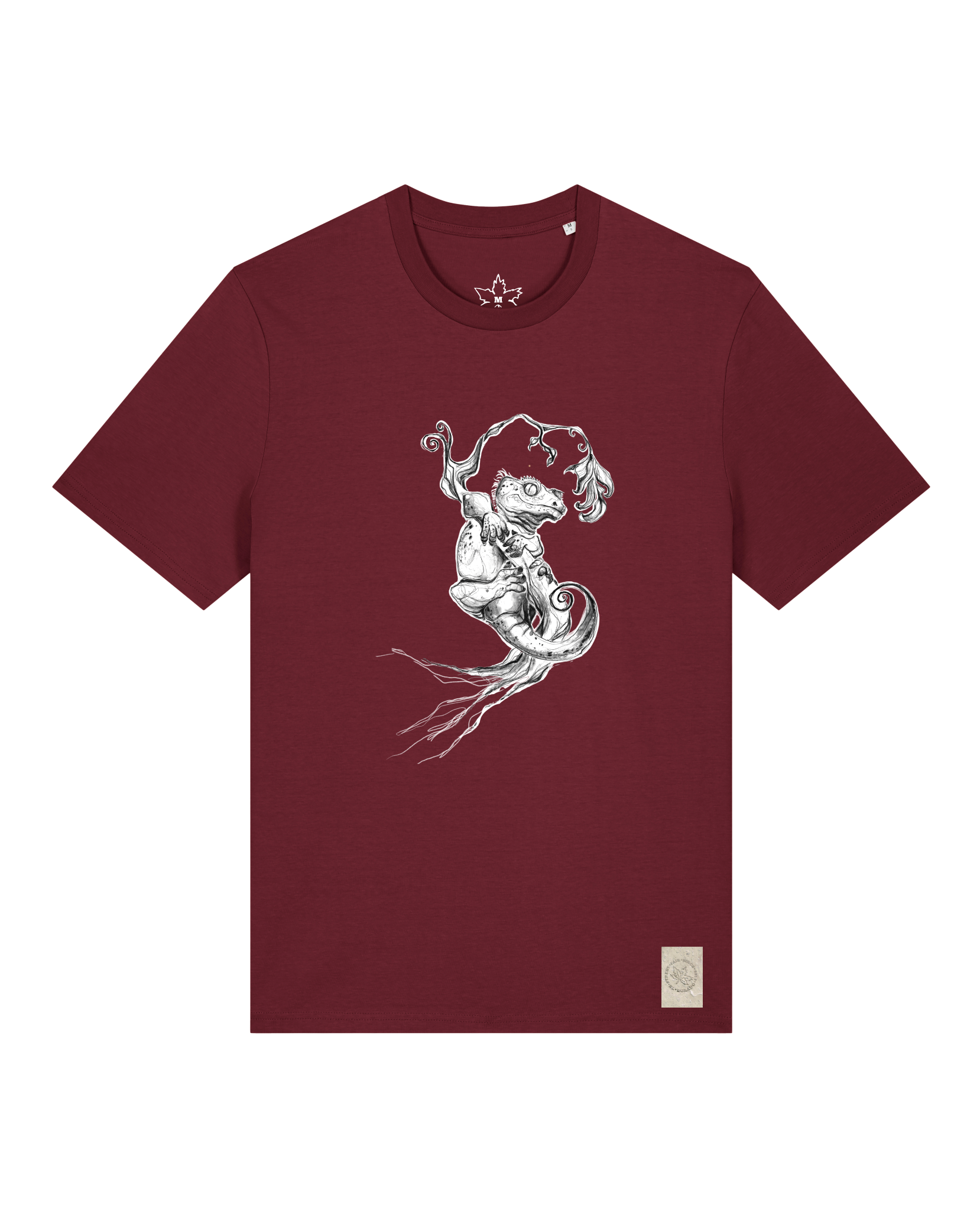 bio-unisex-medium fit-tshirt-gecko-sttu169-burgunder rot-front
