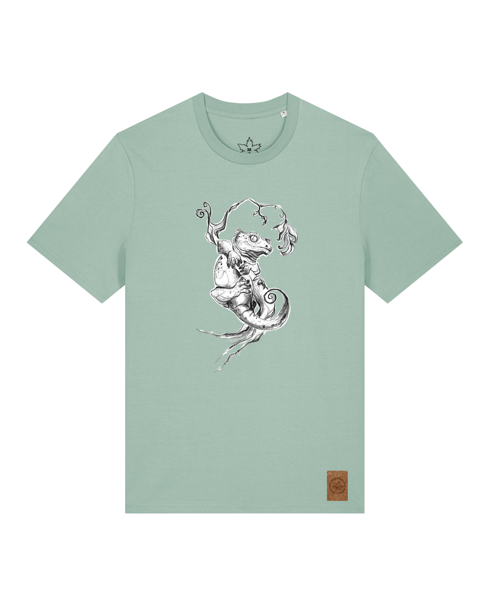bio-unisex-medium fit-tshirt-gecko-sttu169-eukalyptus-front