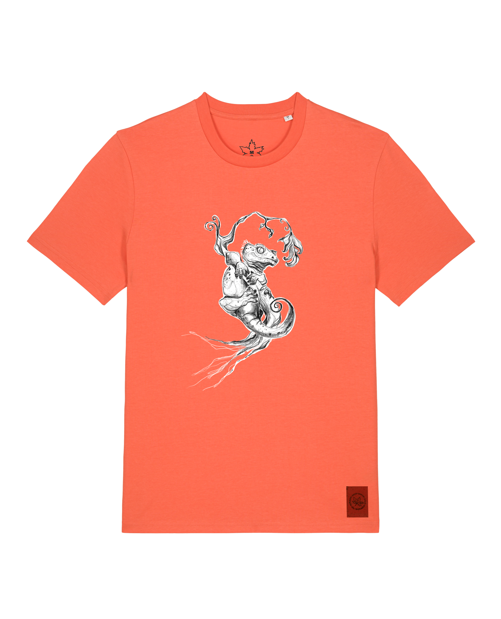 bio-unisex-medium fit-tshirt-gecko-sttu169-mandarine-front