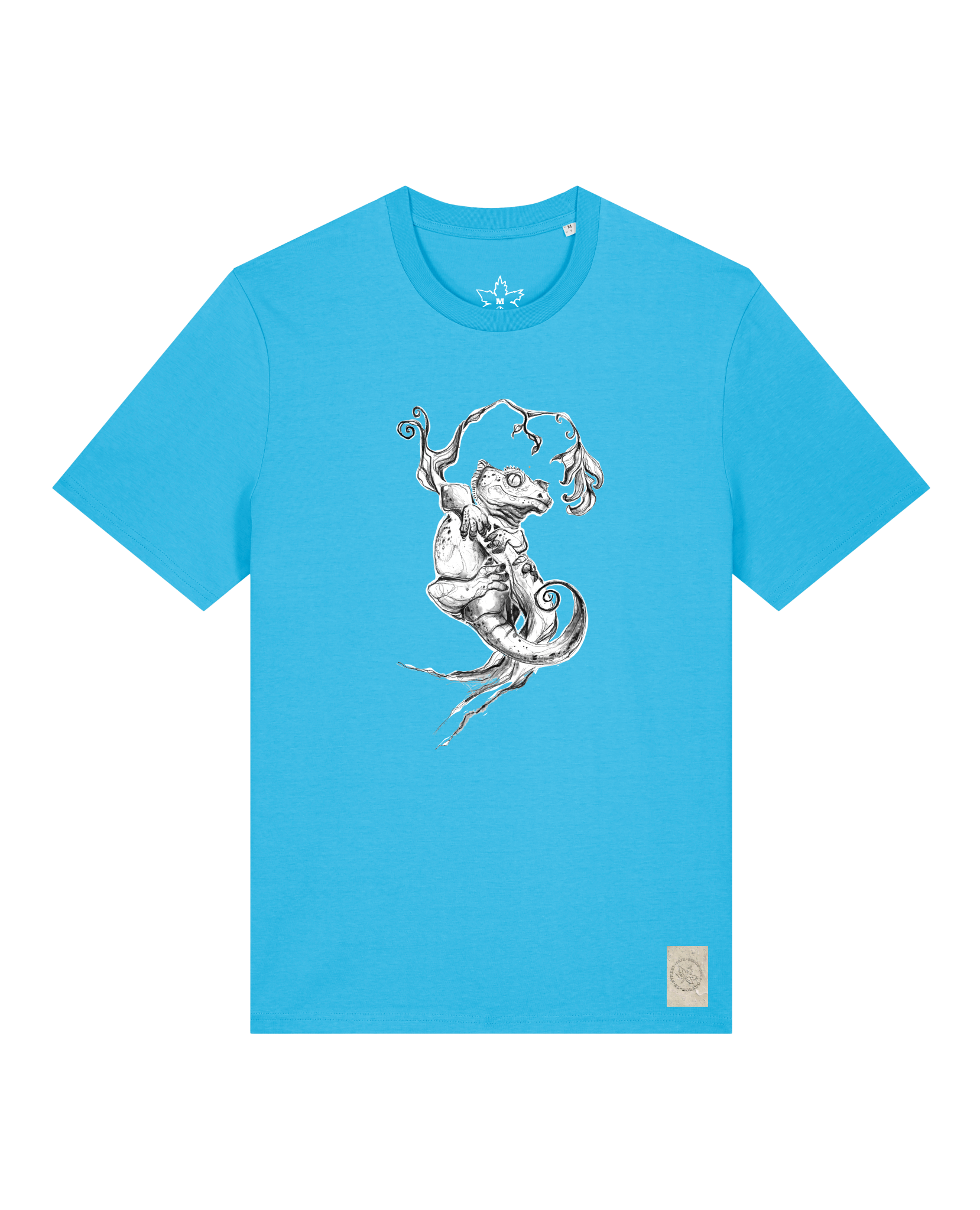 bio-unisex-medium fit-tshirt-gecko-sttu169-wasserblau-front
