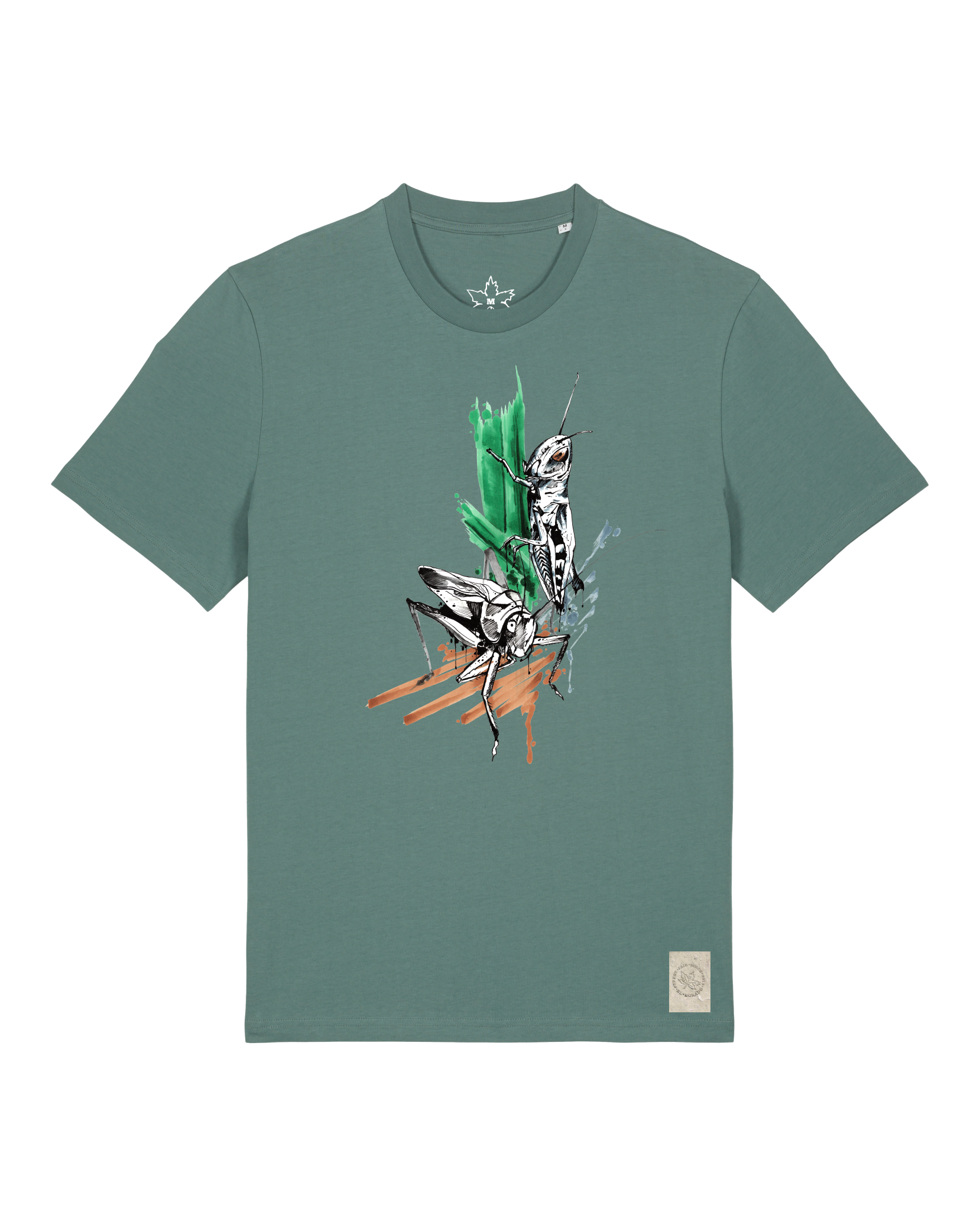 bio-unisex-medium fit-tshirt-grassland population-sttu169-blautanne-front