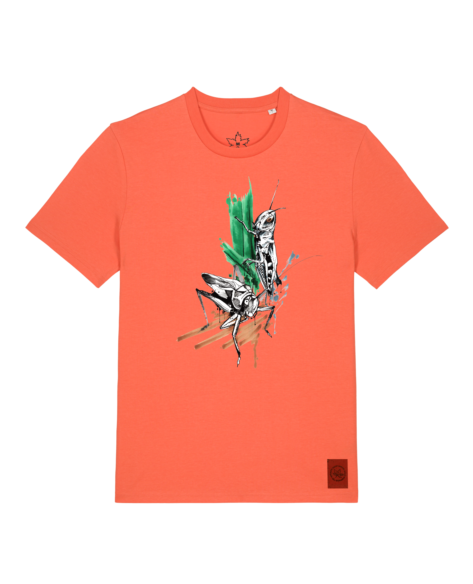 bio-unisex-medium fit-tshirt-grassland population-sttu169-mandarine-front