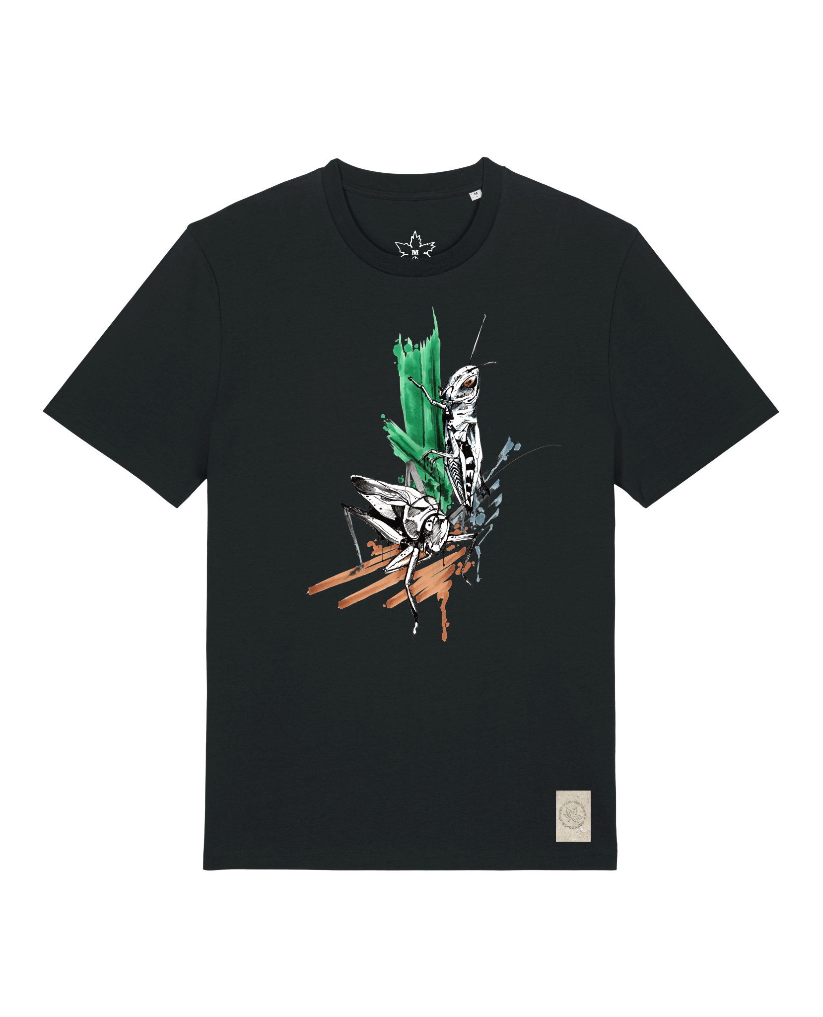 bio-unisex-medium fit-tshirt-grassland population-sttu169-schwarz-front