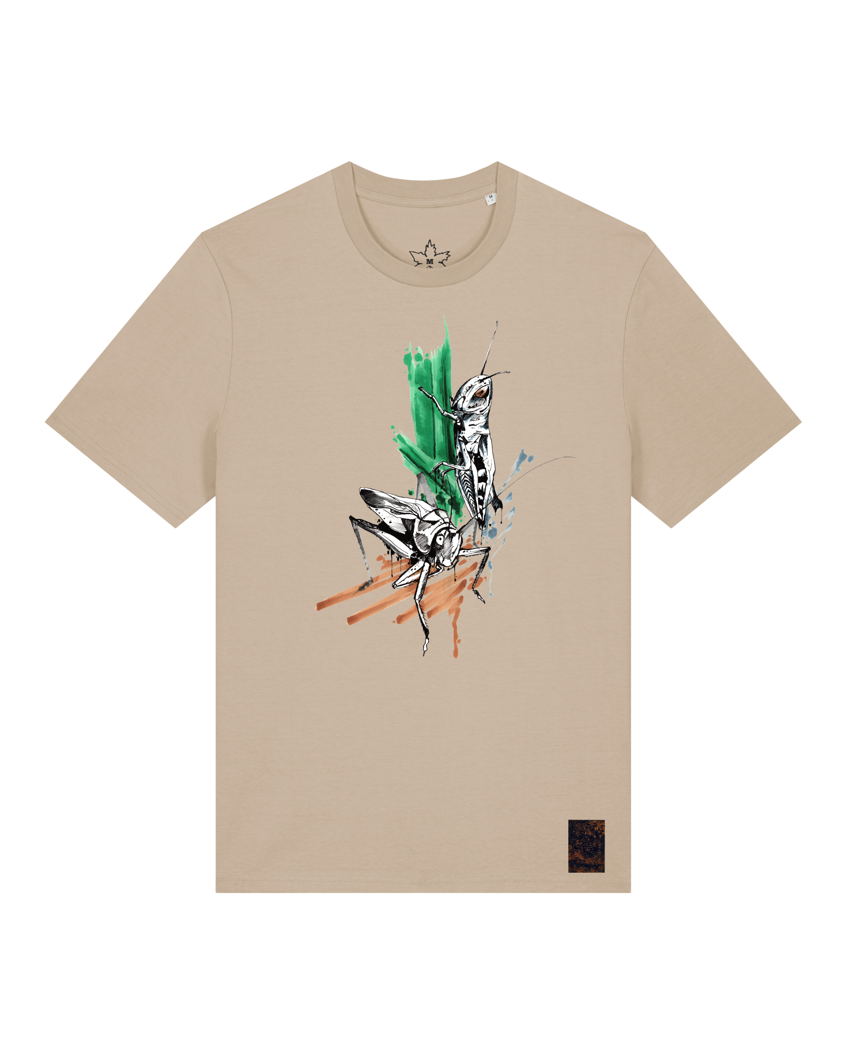 bio-unisex-medium fit-tshirt-grassland population-sttu169-treibsand-front