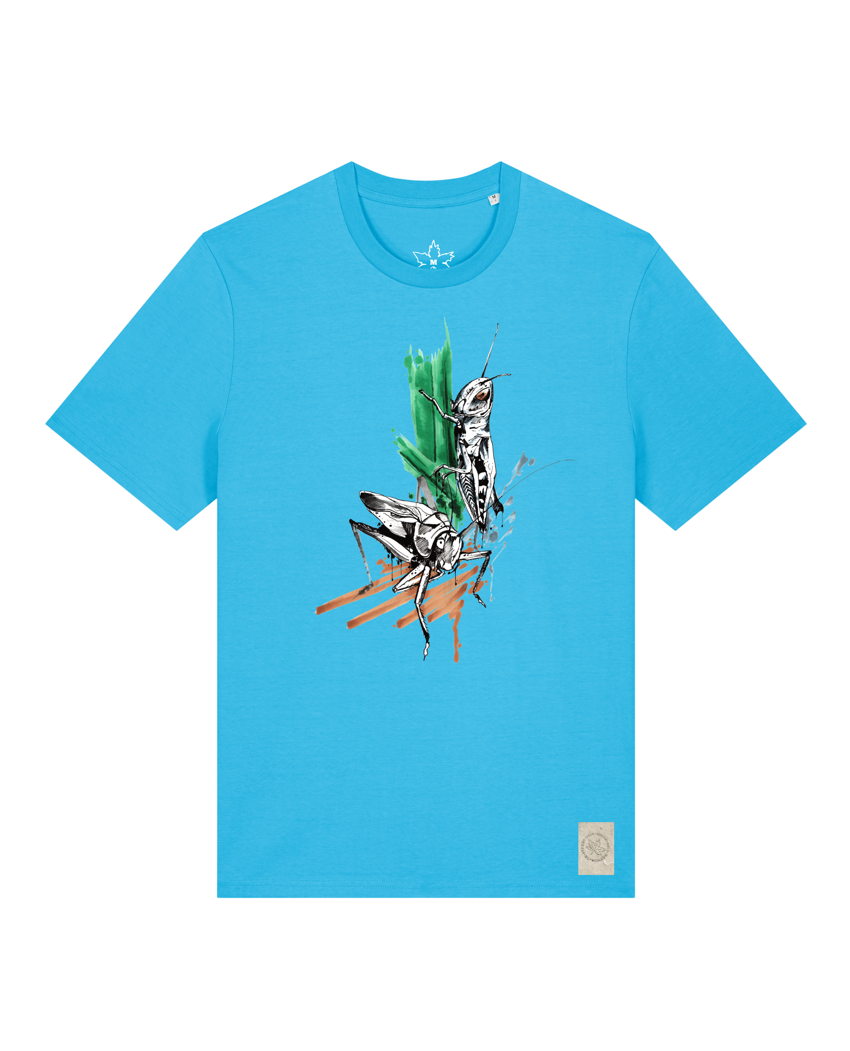 bio-unisex-medium fit-tshirt-grassland population-sttu169-wasserblau-front