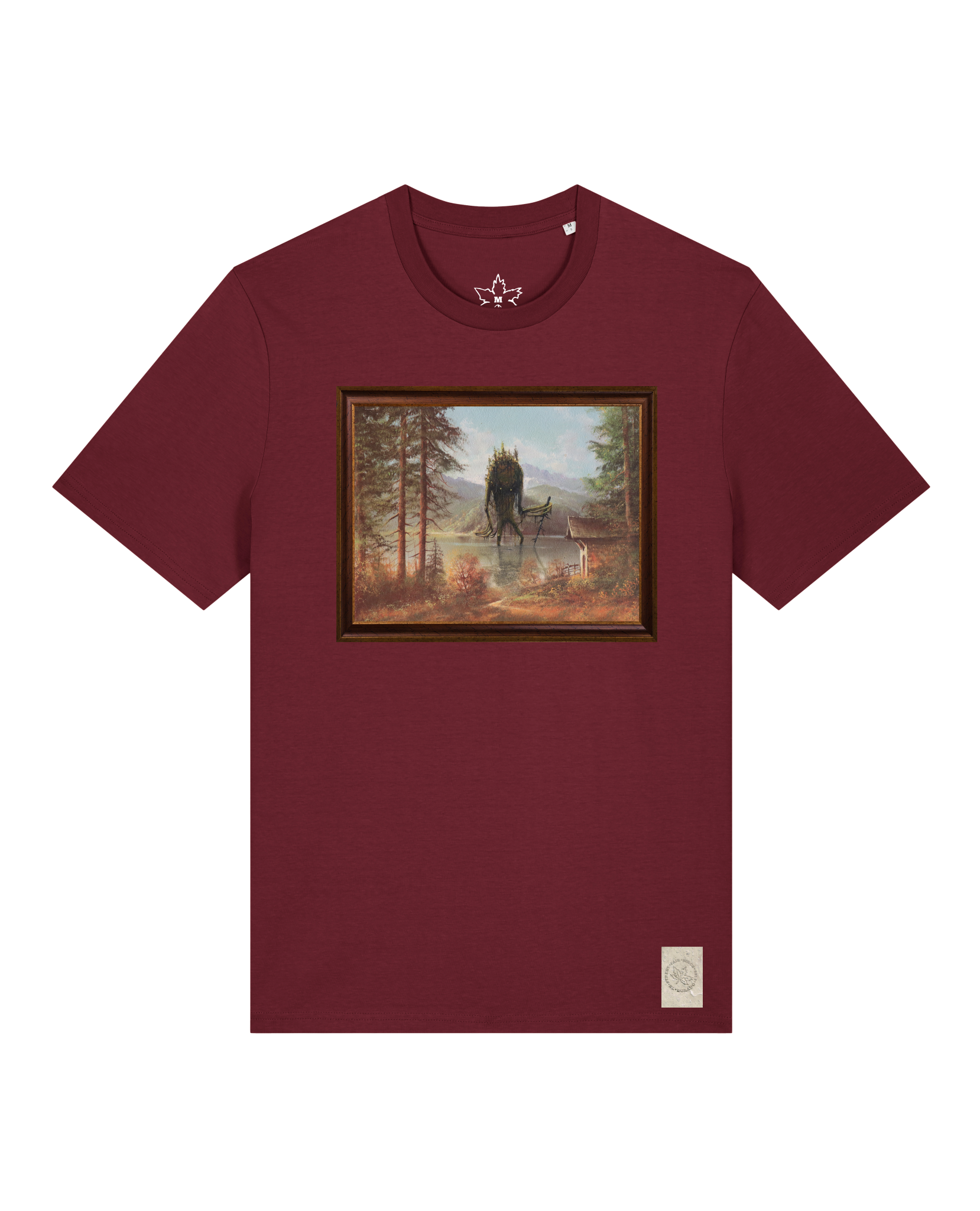 bio-unisex-medium fit-tshirt-herbst im riesengebirge-sttu169-burgunder rot-front