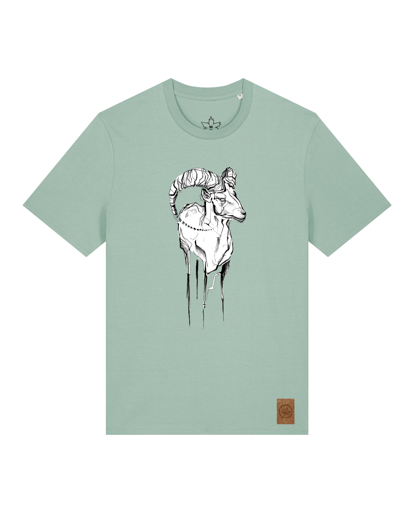 bio-unisex-medium fit-tshirt-ibex-sttu169-eukalyptus-front