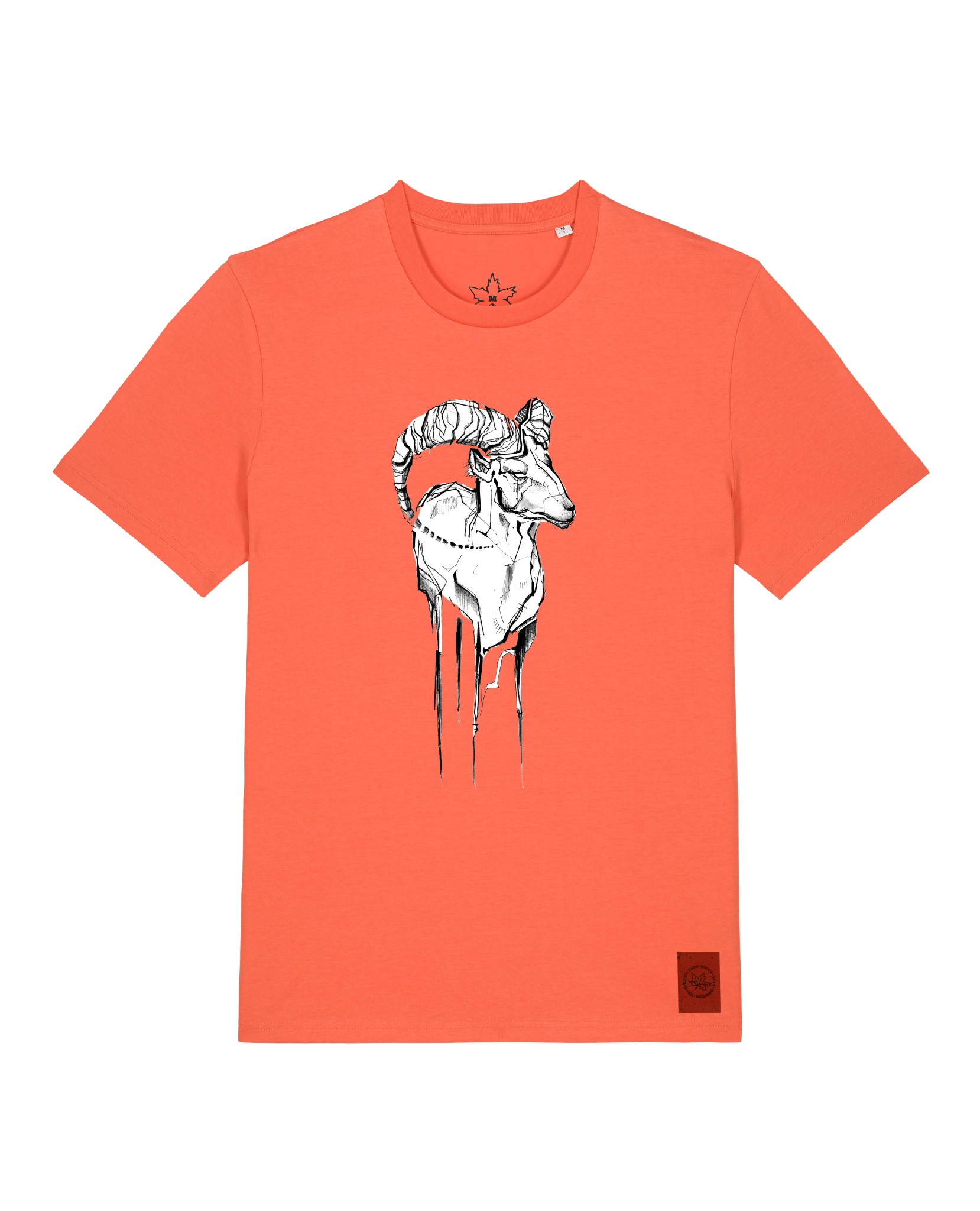 bio-unisex-medium fit-tshirt-ibex-sttu169-mandarine-front