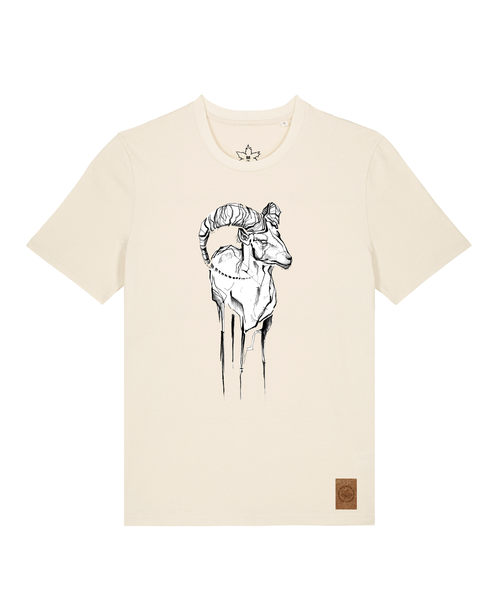 bio-unisex-medium fit-tshirt-ibex-sttu169-natur-front