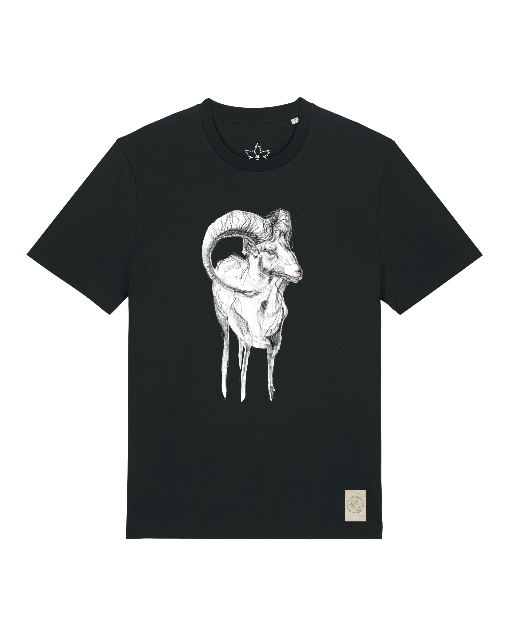 bio-unisex-medium fit-tshirt-ibex-sttu169-schwarz-front