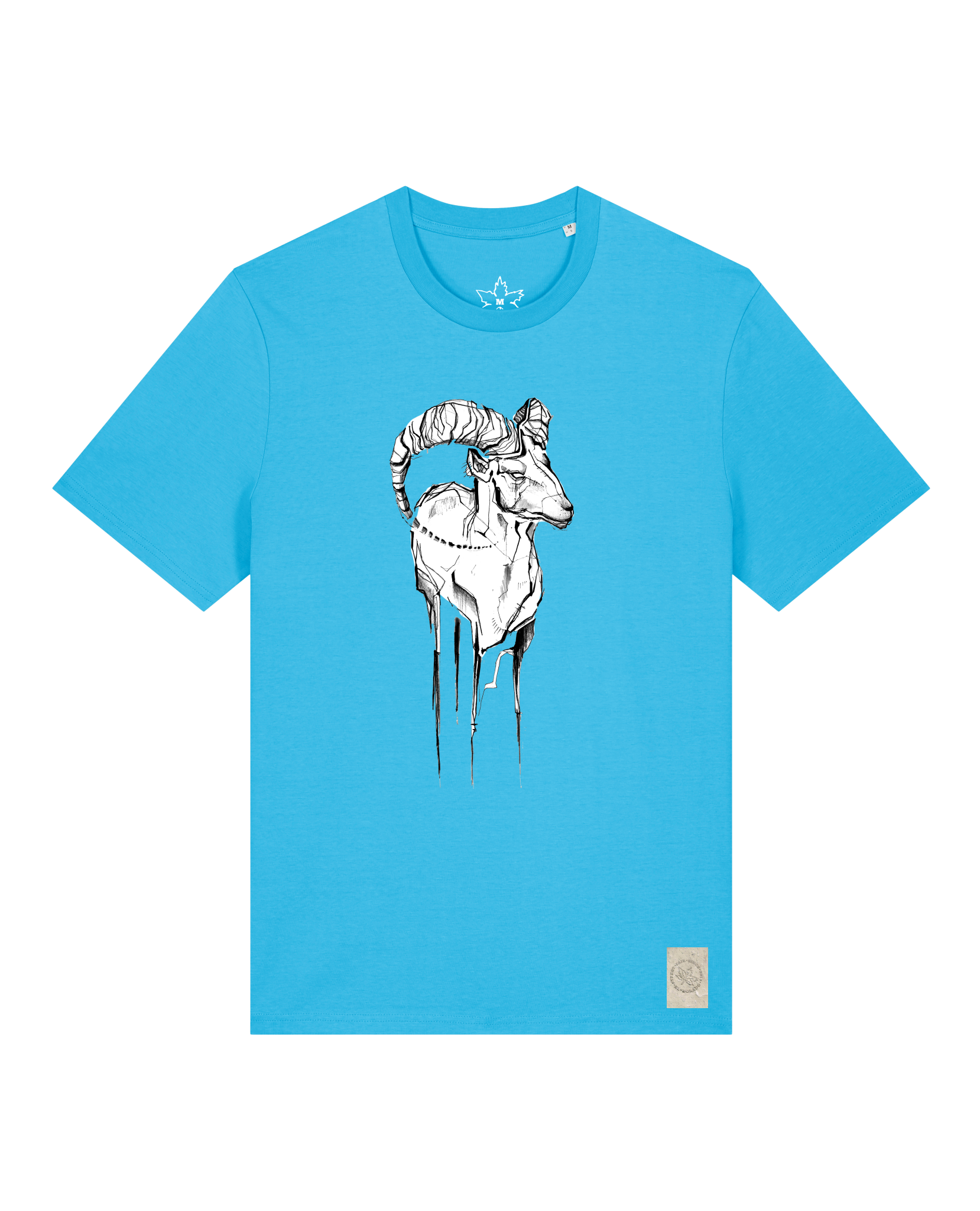 bio-unisex-medium fit-tshirt-ibex-sttu169-wasserblau-front