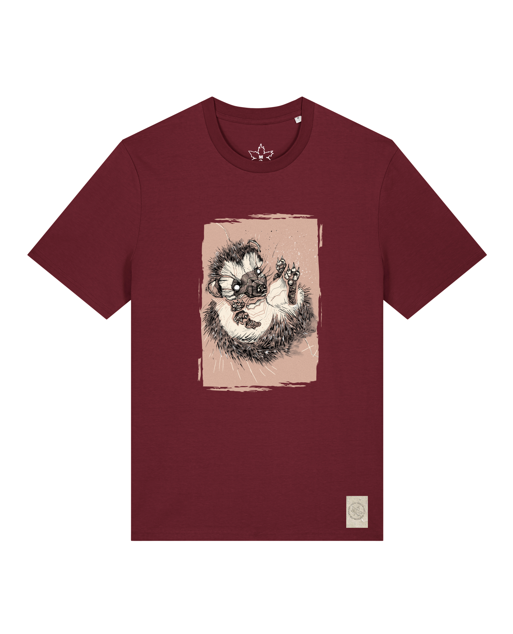 bio-unisex-medium fit-tshirt-igel-sttu169-burgunder rot-front