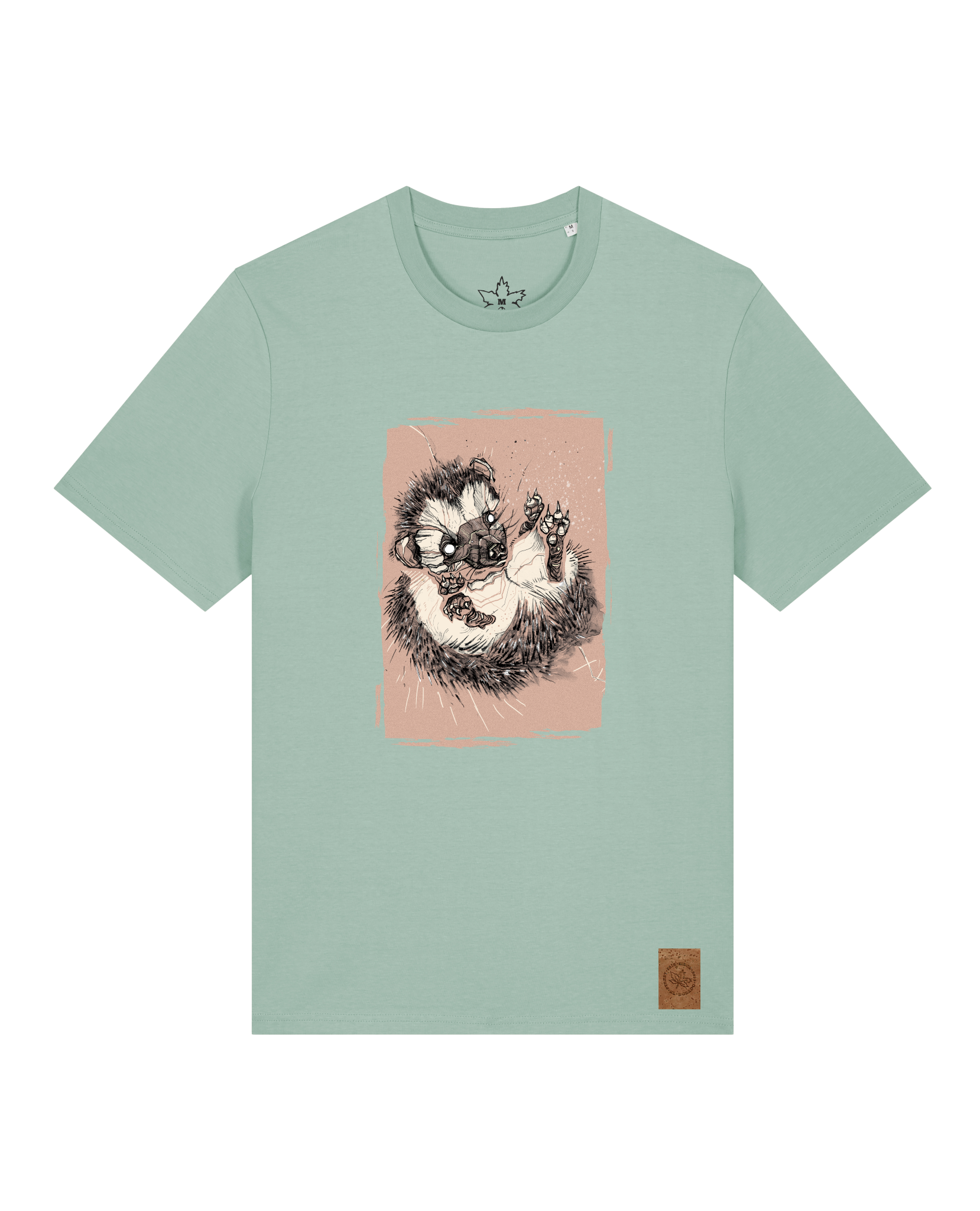 bio-unisex-medium fit-tshirt-igel-sttu169-eukalyptus-front