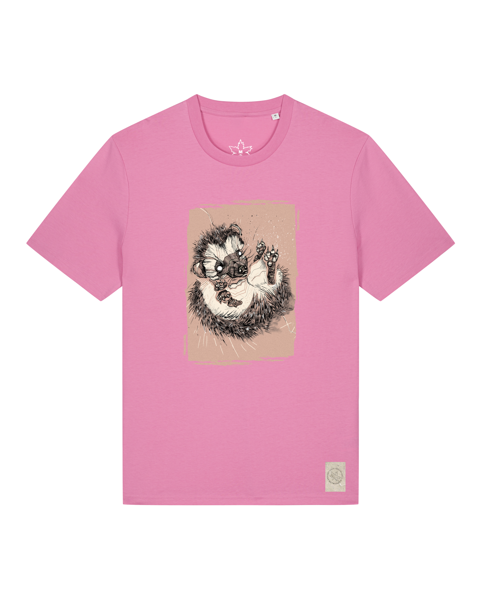 bio-unisex-medium fit-tshirt-igel-sttu169-kaugummi-front