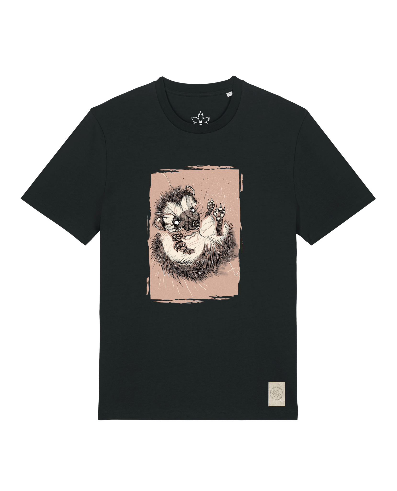 bio-unisex-medium fit-tshirt-igel-sttu169-schwarz-front