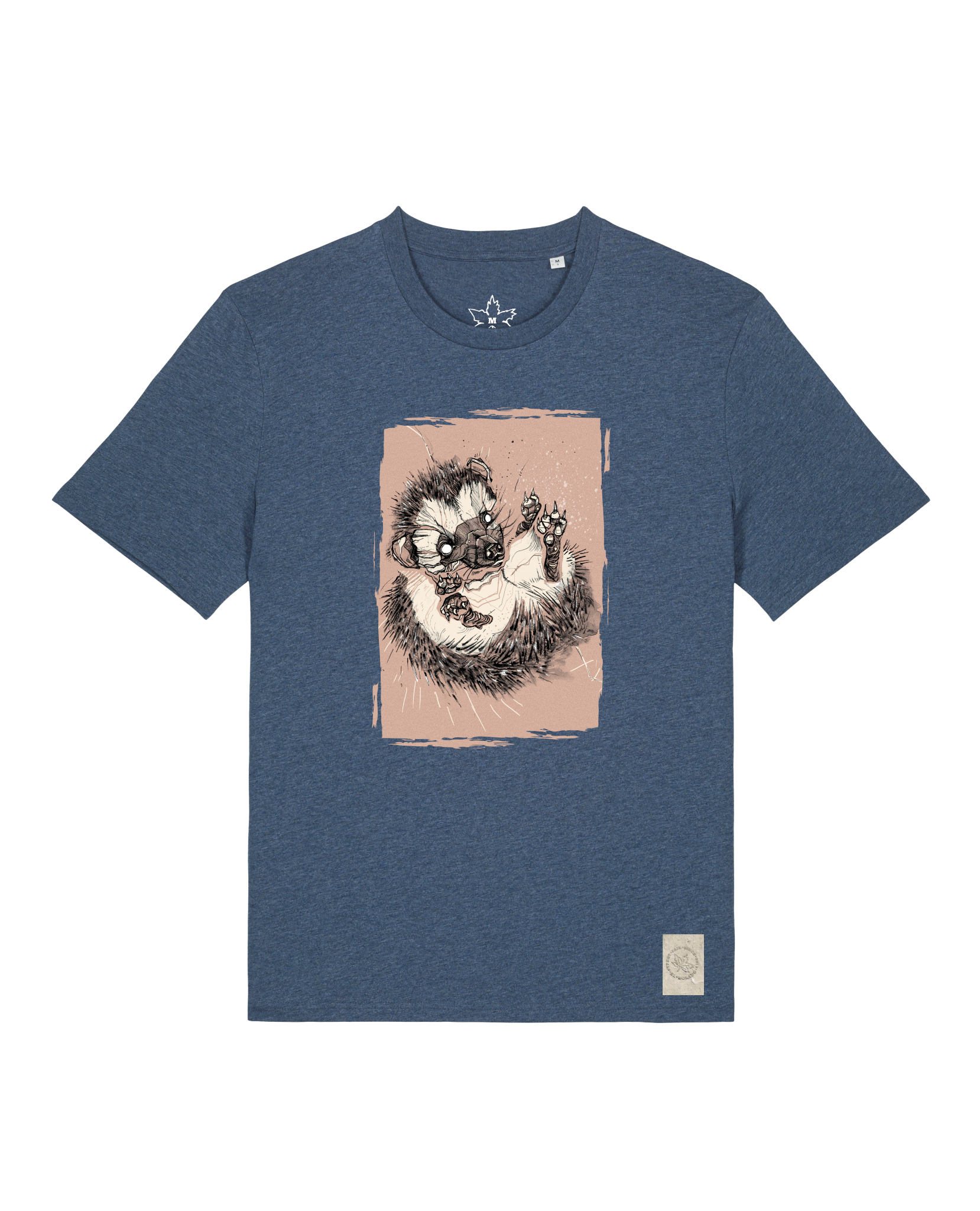 bio-unisex-medium fit-tshirt-igel-sttu169-walblau-front