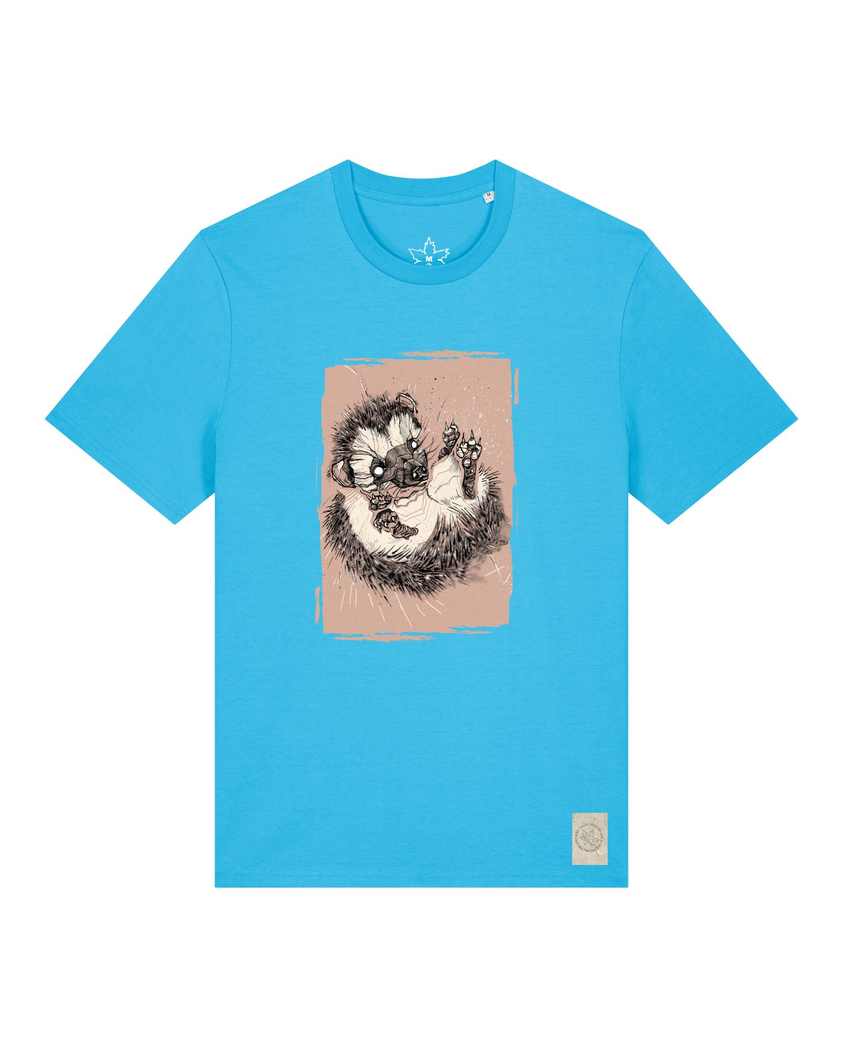 bio-unisex-medium fit-tshirt-igel-sttu169-wasserblau-front