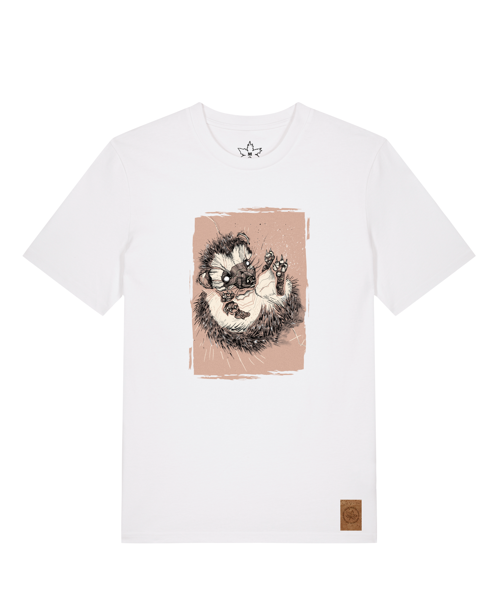 bio-unisex-medium fit-tshirt-igel-sttu169-weiß-front
