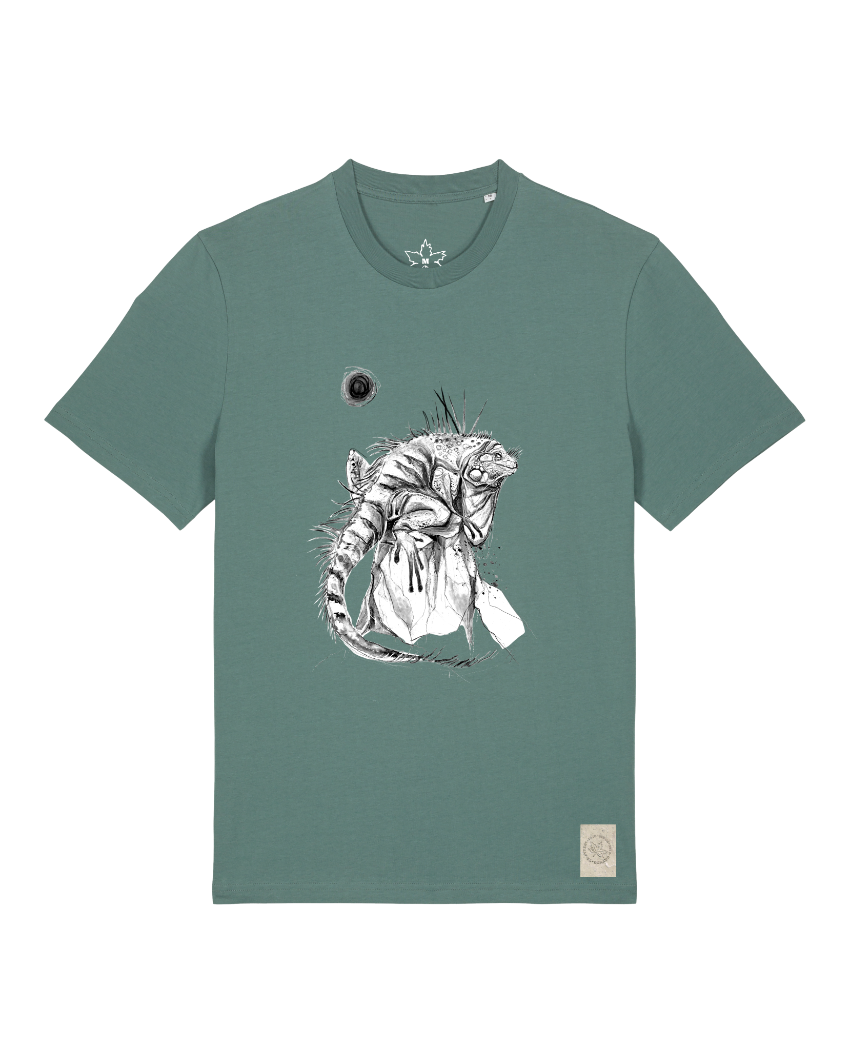 bio-unisex-medium fit-tshirt-iguana-sttu169-blautanne-front