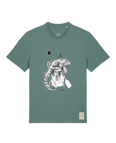 bio-unisex-medium fit-tshirt-iguana-sttu169-blautanne-front