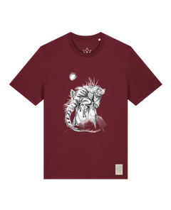 bio-unisex-medium fit-tshirt-iguana-sttu169-burgunder rot-front