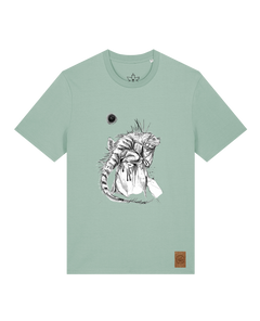 bio-unisex-medium fit-tshirt-iguana-sttu169-eukalyptus-front