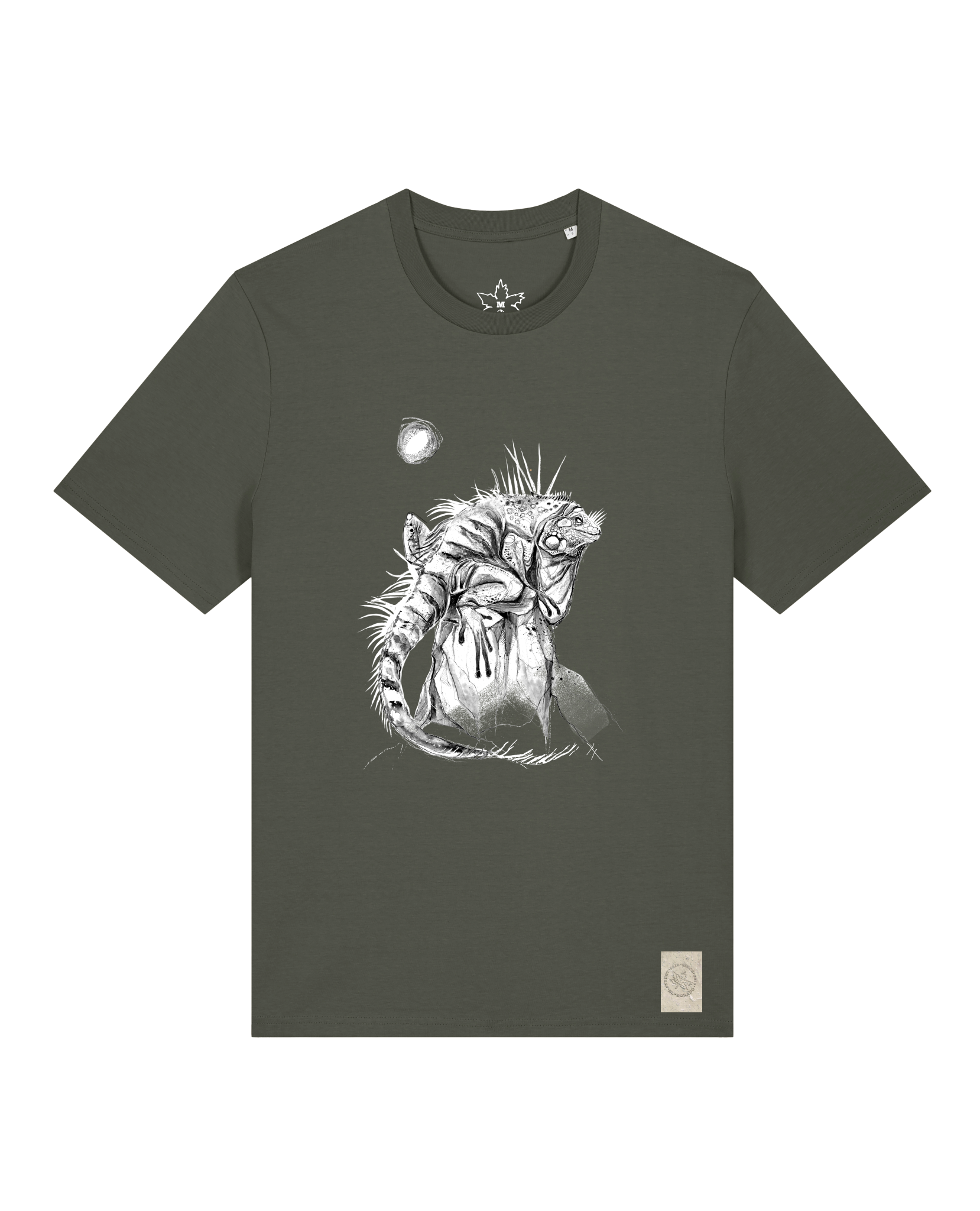 bio-unisex-medium fit-tshirt-iguana-sttu169-grunkohl-front