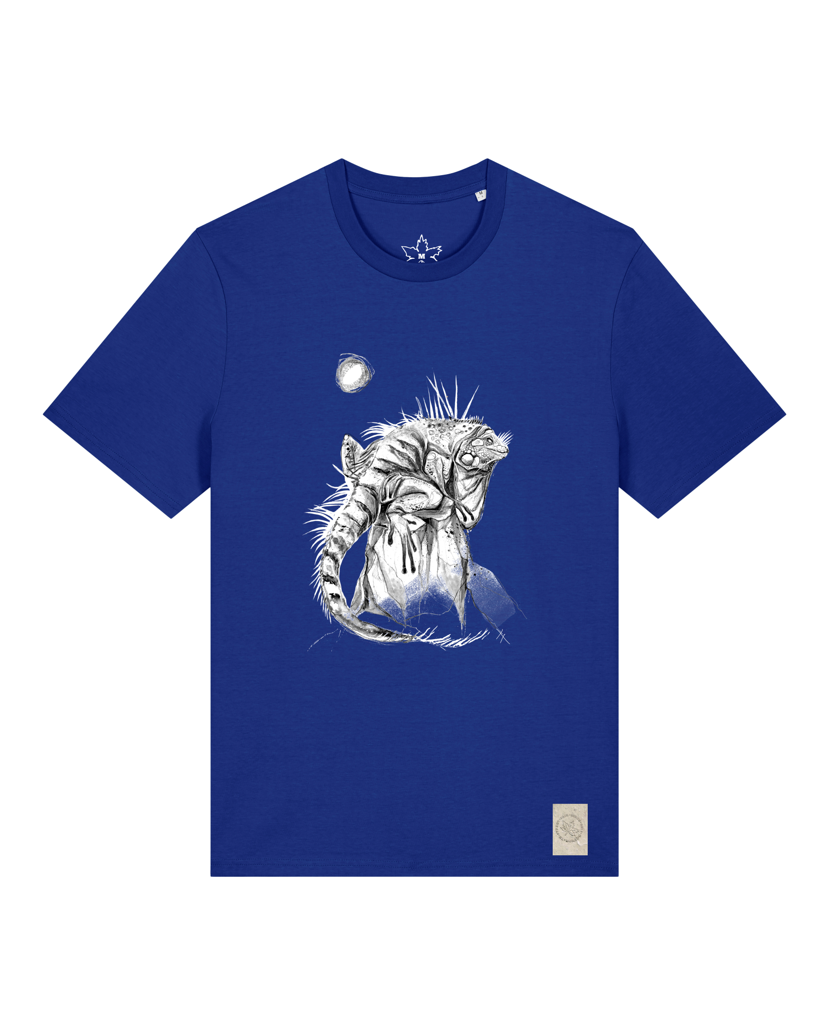 bio-unisex-medium fit-tshirt-iguana-sttu169-kornblume-front